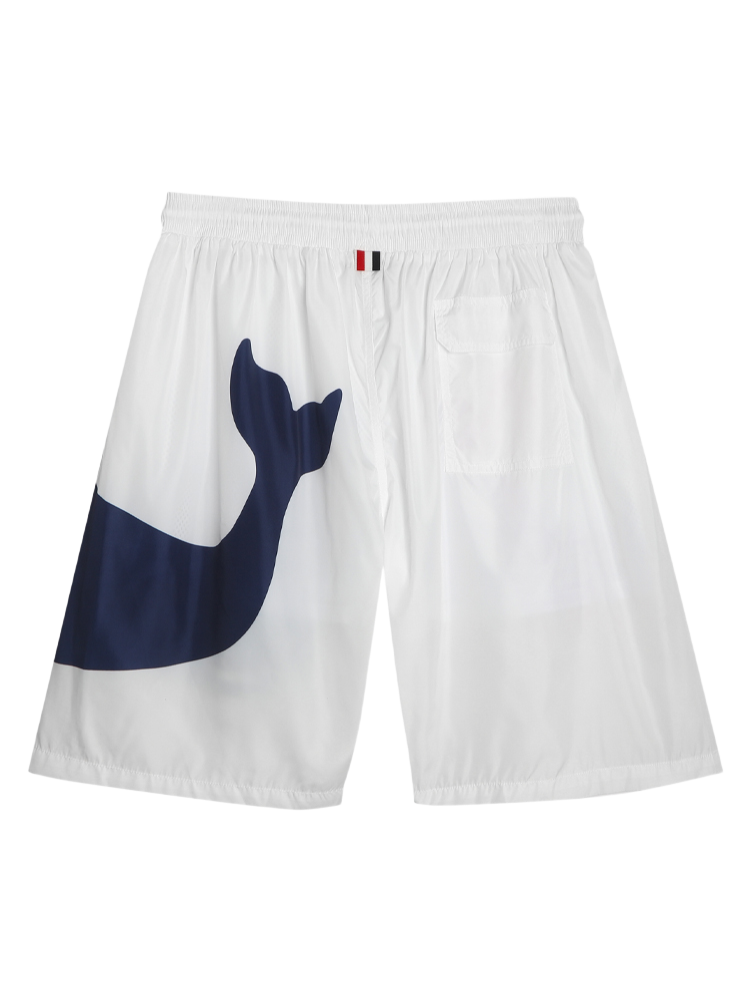 Thom Browne Style Whale Beach Sun Protection Shorts - Quick - Dry Swim Shorts