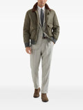 Brunello Cucinelli silk and cashmere cavalry tweed deconstructed blazer with large peak lapels