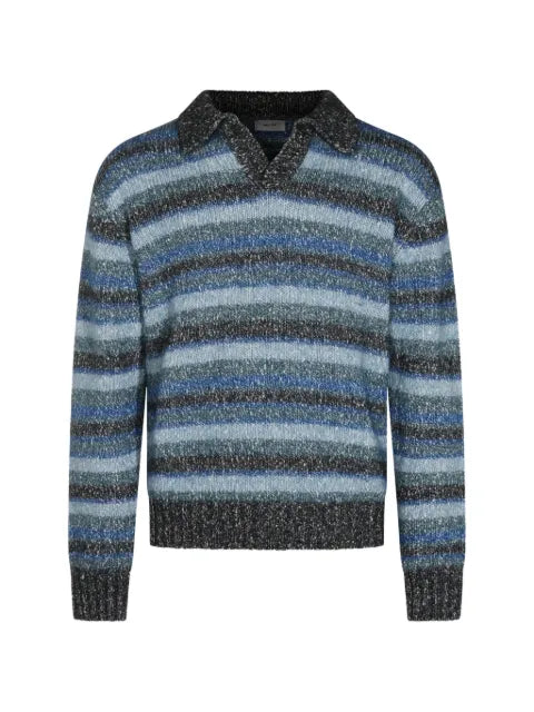 NN07 Erling striped polo-collar sweater