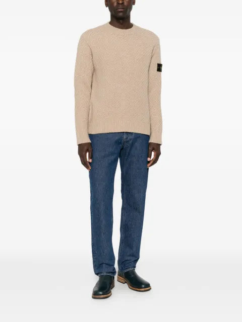 Stone Island Compass patch waffle-knit sweater