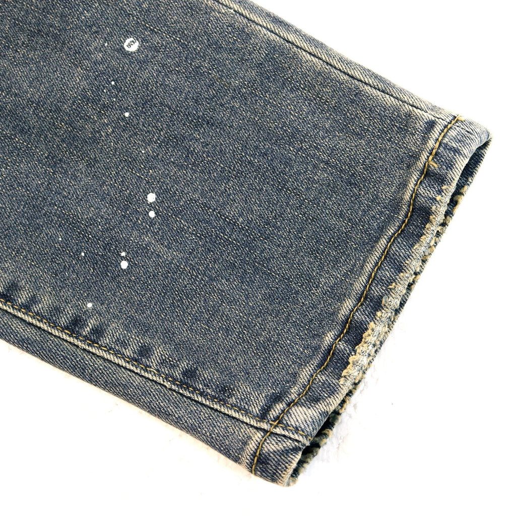 Purple Brand P001 Washed Blue Distressed Patch Jeans