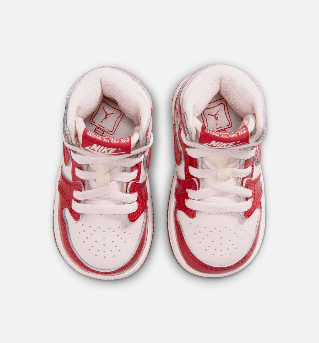 Air Jordan 1 Retro High OG Nails and Grails Infant Sneakers - University Red/Metallic Silver