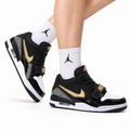 Jordan Legacy 312 Low Black White Metallic Gold Sneakers