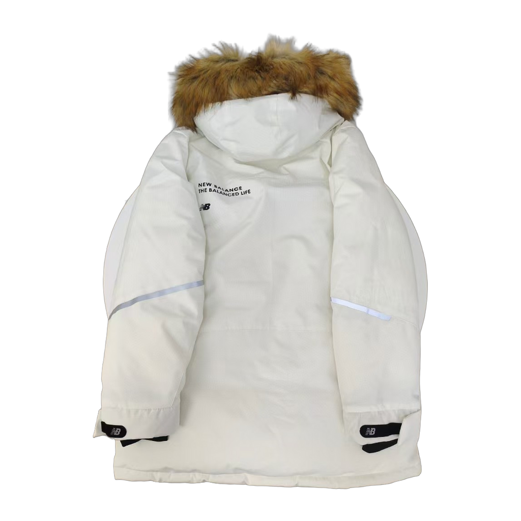 New Balance Fur-Trim Hooded Utility Jacket – White | Sport Meets Street Style