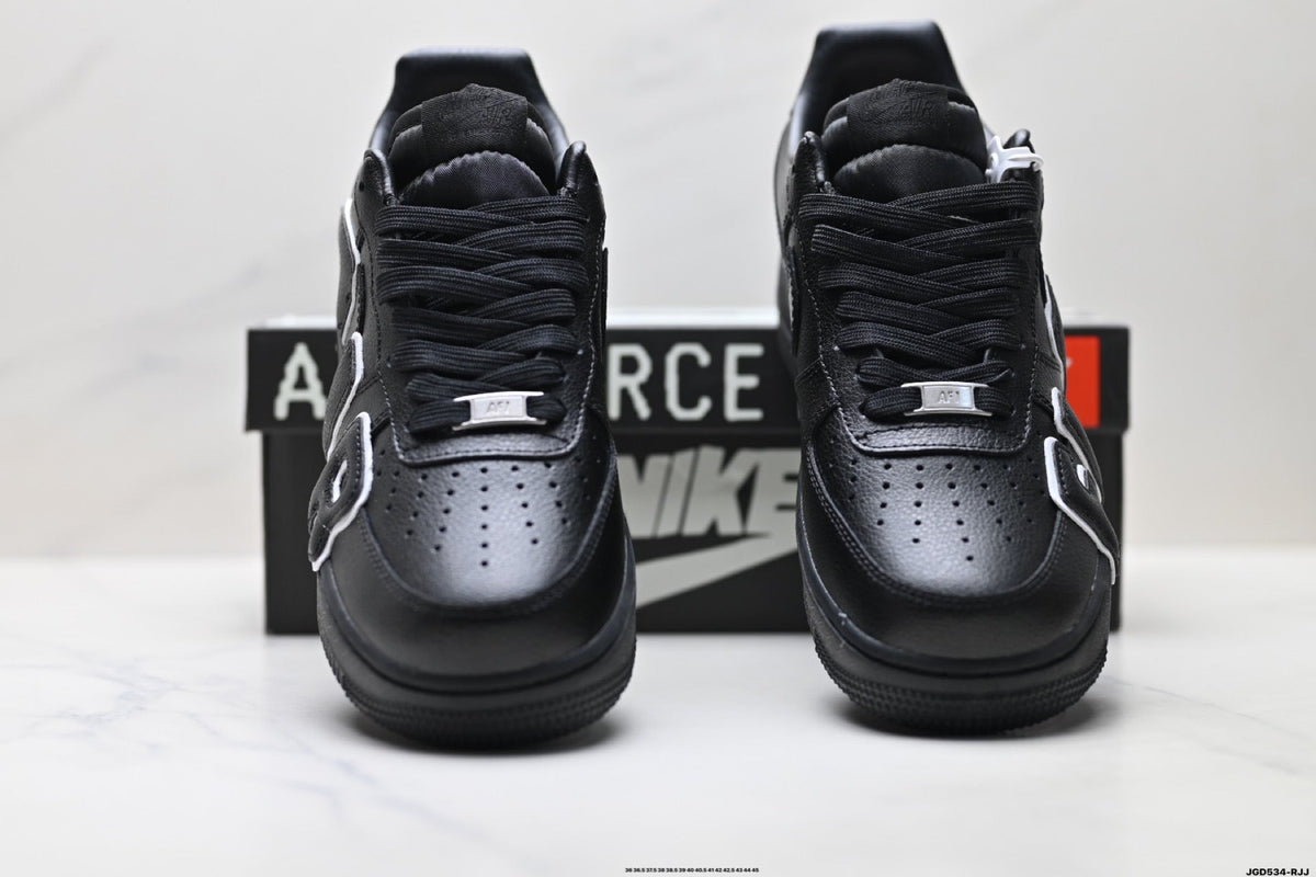 Nike Air Force 1 Low Black Outline Graphic Unisex Sneakers Style 20