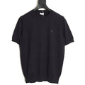Burberry Equestrian Knight Short-Sleeve Knit Top - Black