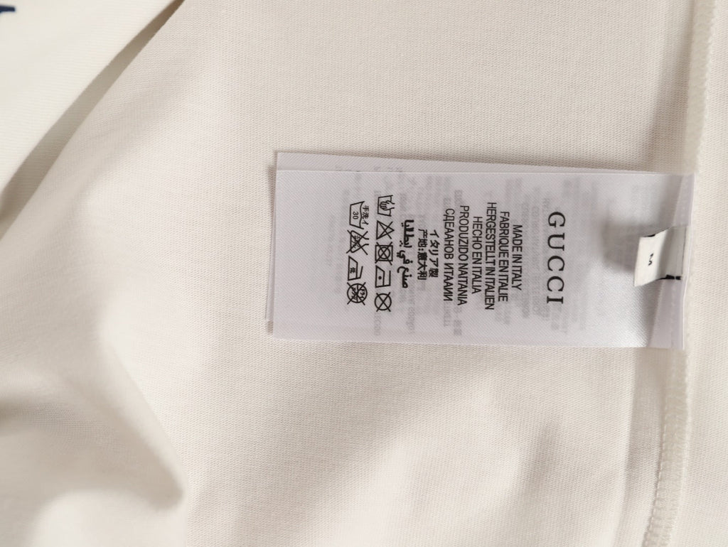 Gucci Interlocking-G and Lettering Graphic T-Shirt - Cream